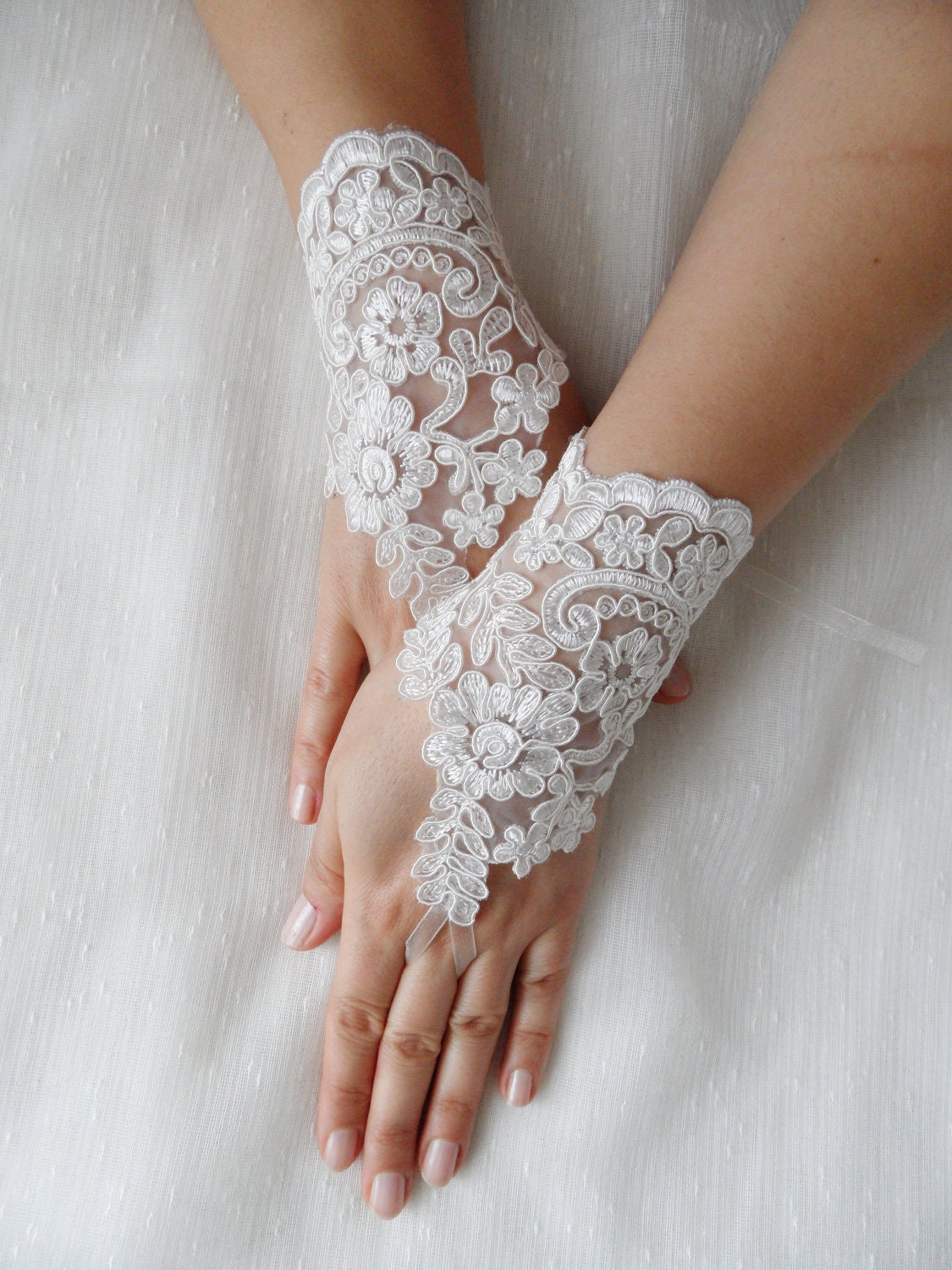 Вязаные перчатки Свадебные