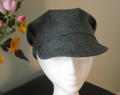 Newsboy combat hat in gray winter wool