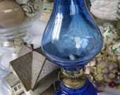 Vintage Cobalt Blue Oil Lamp