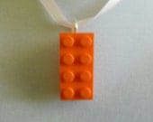 Orange Lego Pendant