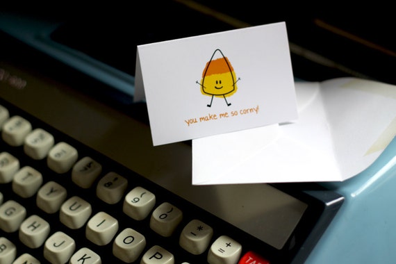 Candy Corn, Blank Inside Mini Note Cards for Halloween by vicentine