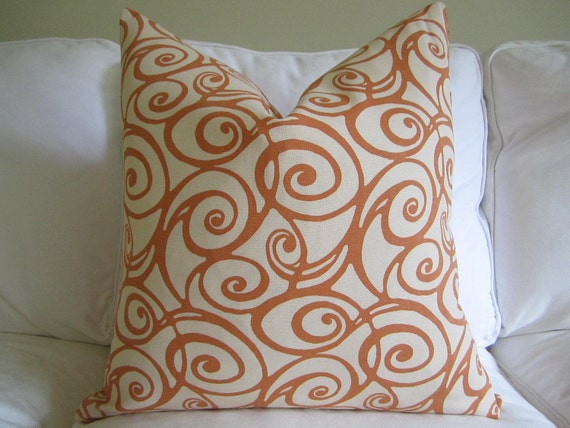 Gold, Orange and Cinnamon reversible pillow cover zipper closure 20 x 20