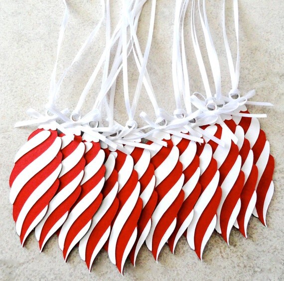 Christmas Gift Tags  Candy Cane Ornament  by ChampagnePress