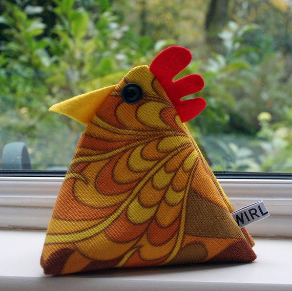 Ziggy Cheeky Chicken Doorstop by swirlyarts on Etsy