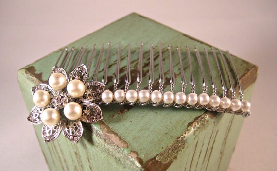 Swarovski pearl & diamante hair comb  