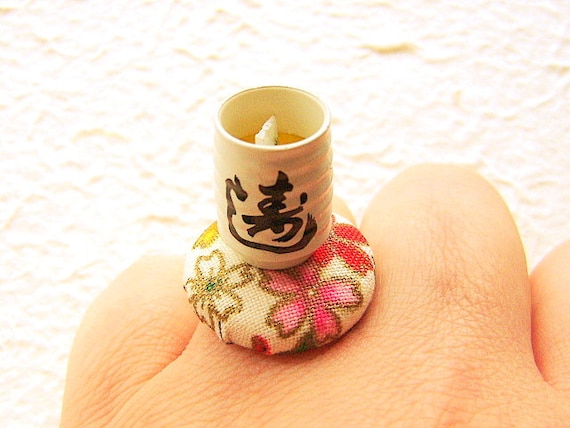 Kawaii Green Tea Ring Miniature Japanese Food by SouZouCreations