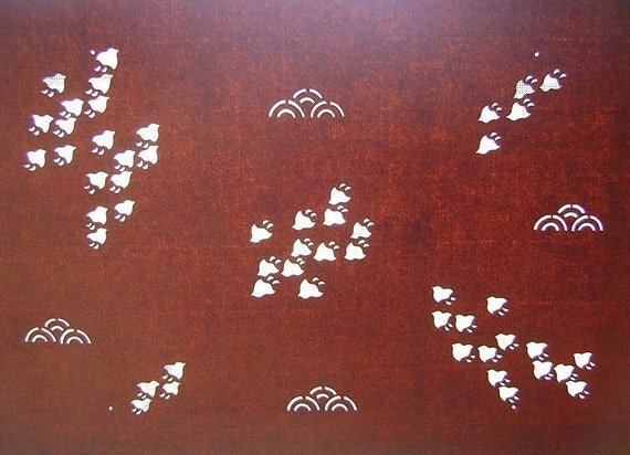 Vintage  Japanese Kimono Stencil  Katagami von VintageFromJapan