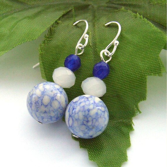 Gemstone bead earrings von BlueForestJewellery auf Etsy