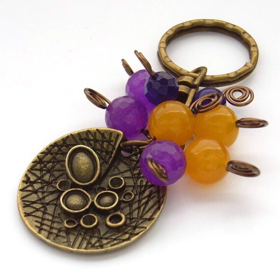 Purse bag handbag charm key chain steampunk von BlueForestJewellery