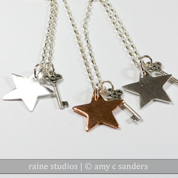 star and key necklaces