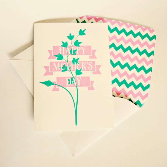 Greeting card, Mother's Day, Pink, Aqua