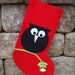 Christmas Stocking - Owl on Mistletoe  FREE SHIPPING Until Dec 1