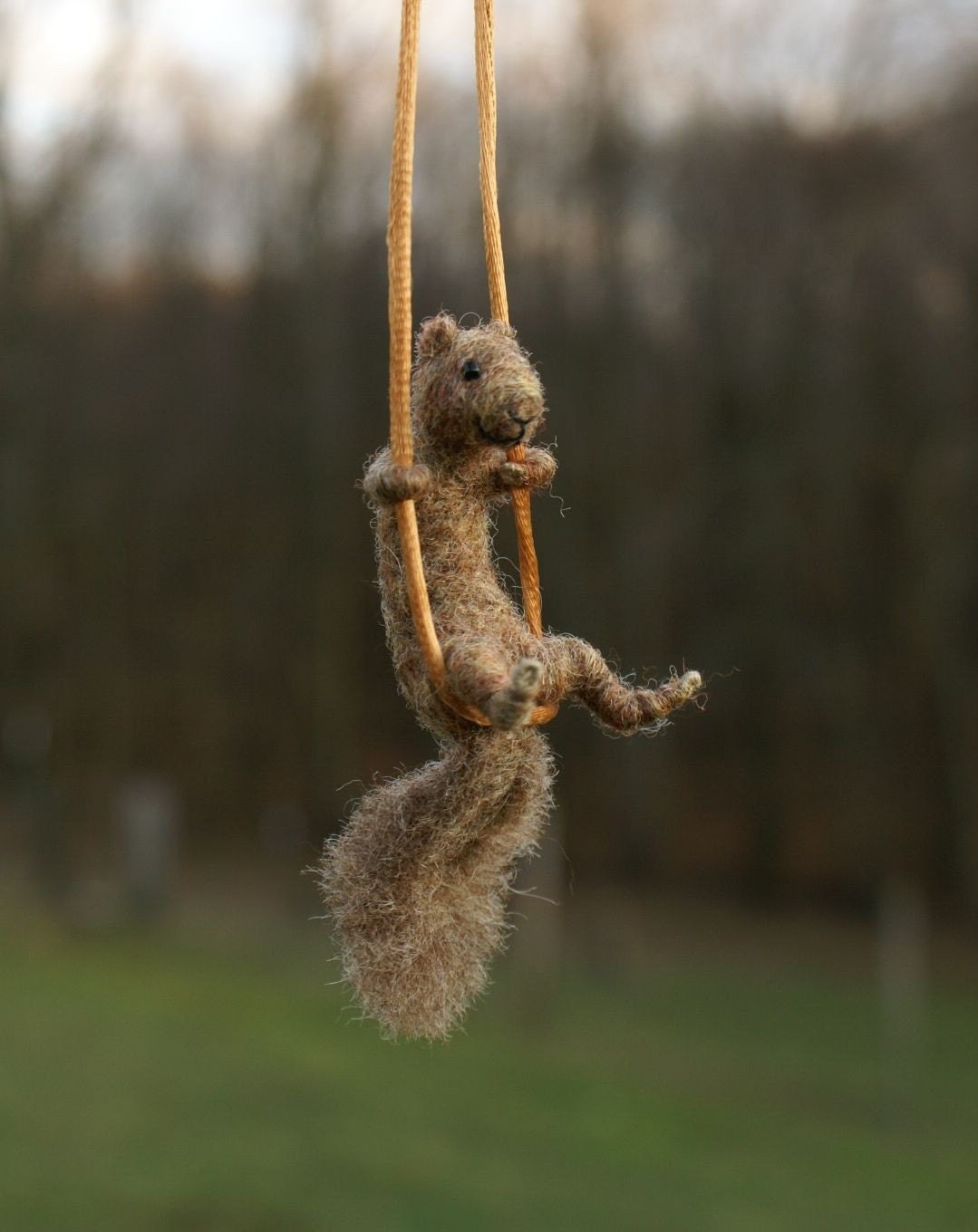 needle felted Squirrel necklace