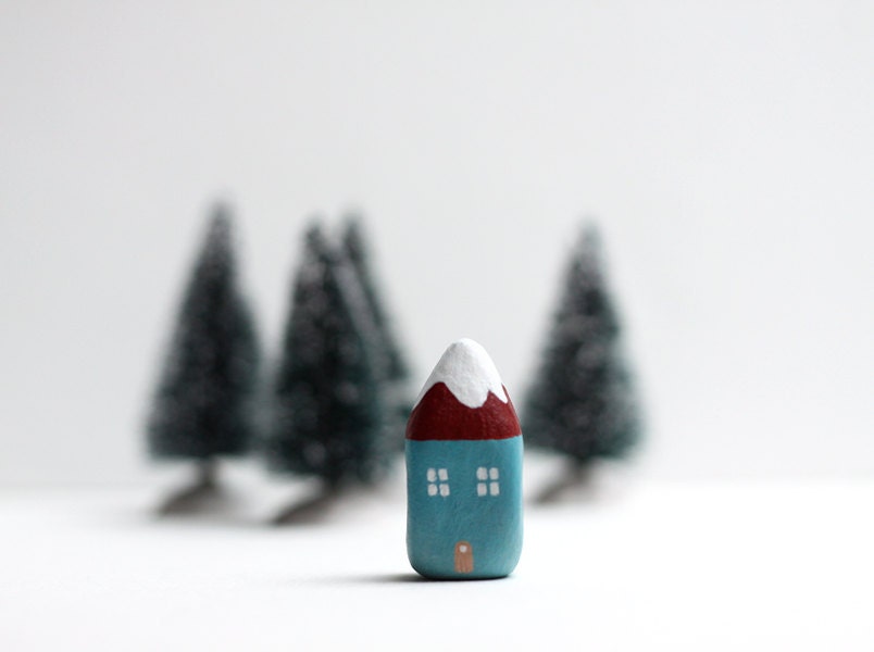 Blue clay house from Etsy | Blue clay, Clay, Winter house